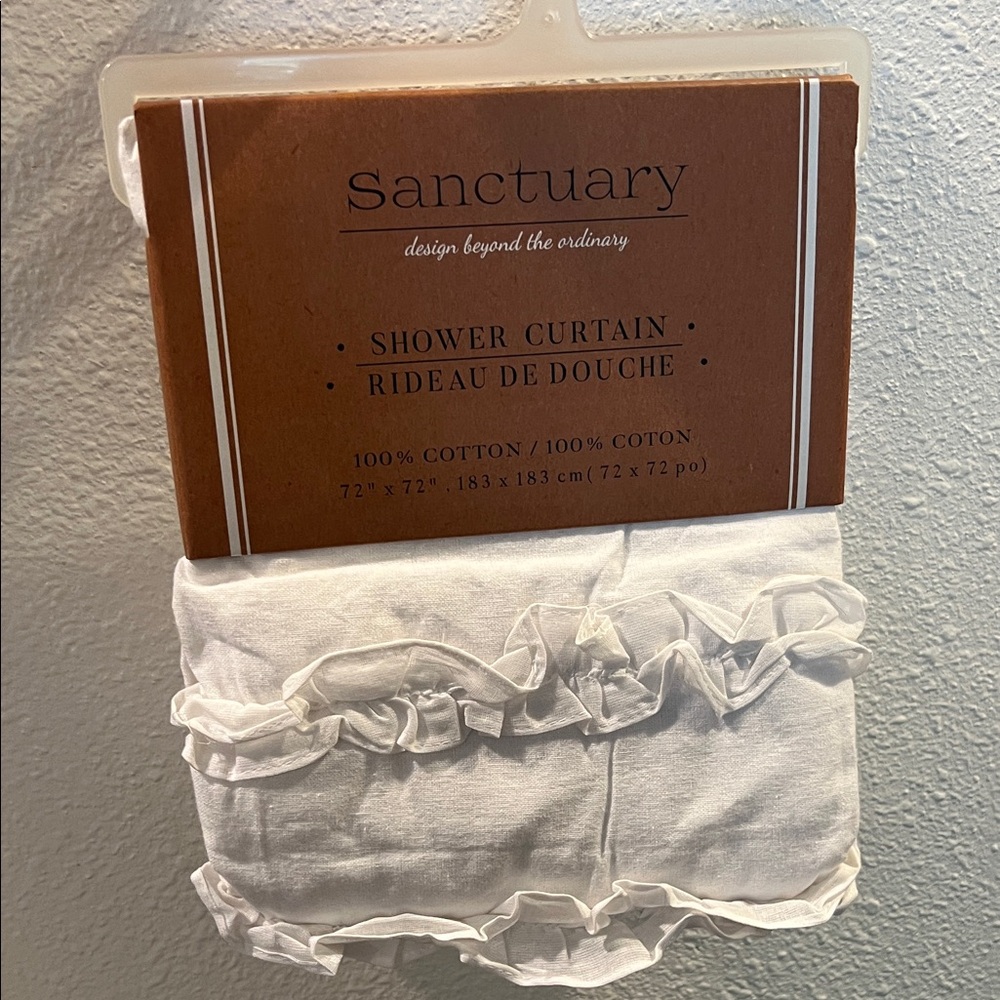 Sanctuary Cotton Shower Curtain with Ruffles